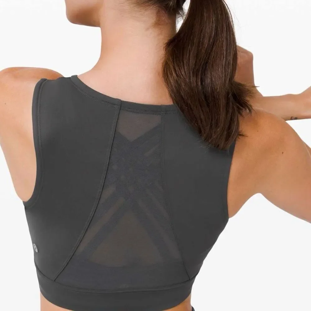 EUC Lululemon Women’s Hot Toddy Black Cropped Tank Top - Size 2/XS